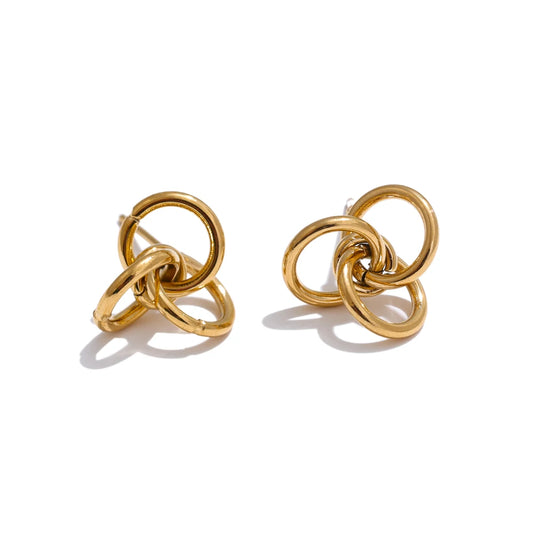 Geometric Circle Stud Earrings
