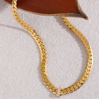 Cuban Chain Necklace with Cubic Zirconia
