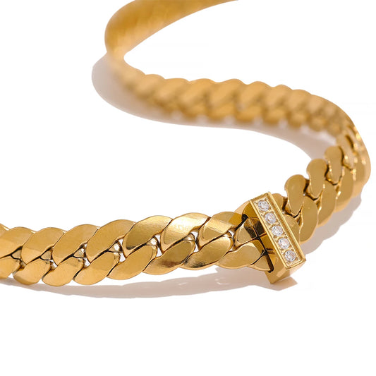 Cuban Chain Necklace with Cubic Zirconia