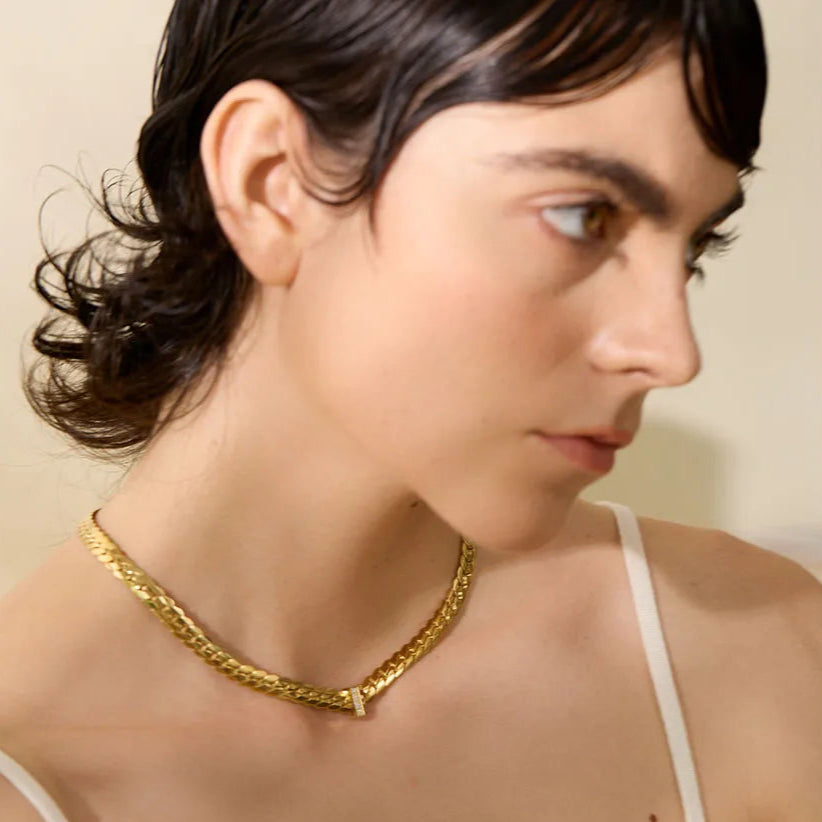 Cuban Chain Necklace with Cubic Zirconia