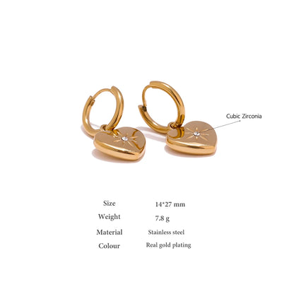 Heart Huggie Hoop Earrings