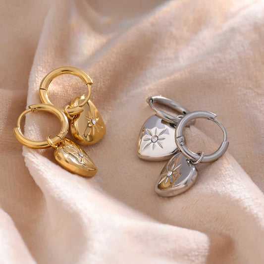 Heart Huggie Hoop Earrings
