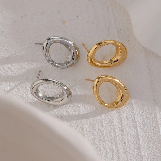 Minimalist Round Hollow Stud Earrings