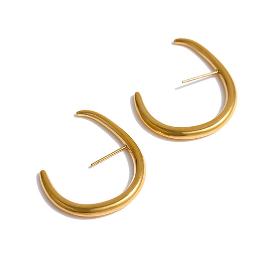 Bold Oversized Gold Stud Earrings