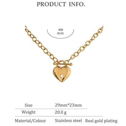 Heart Lock Pendant Necklace