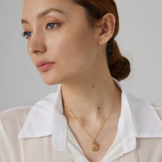 Crystal Teardrop Pendant Necklace
