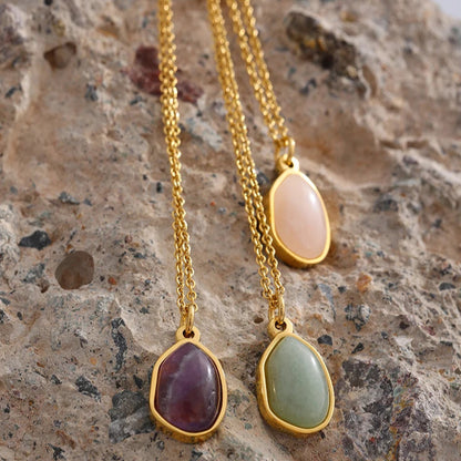Crystal Teardrop Pendant Necklace