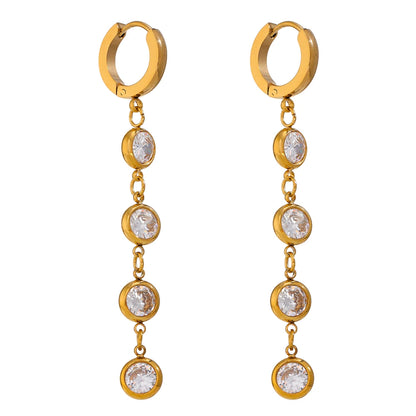 Cubic Zirconia Long Drop Earrings