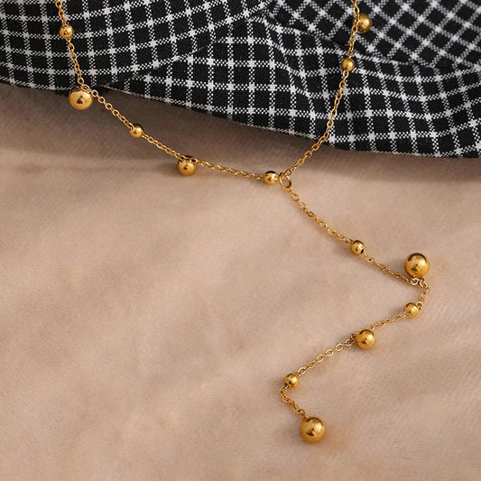 Long Bead Pendant Necklace