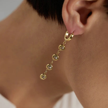 Cubic Zirconia Long Drop Earrings