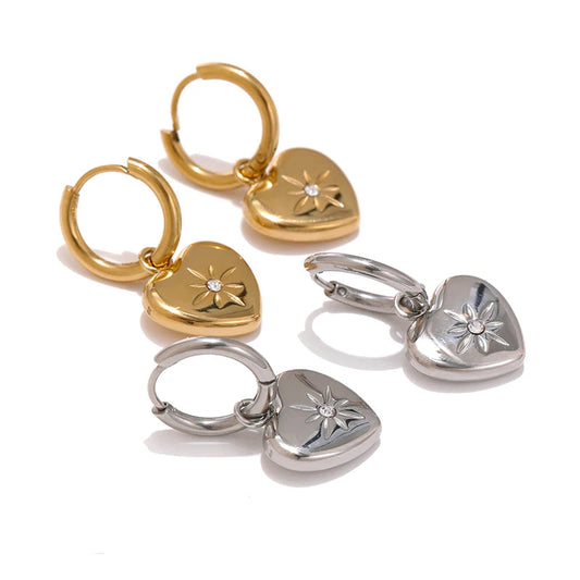 Heart Huggie Hoop Earrings