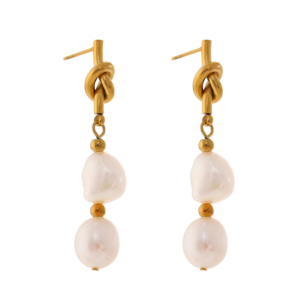Natural Freshwater Pearl Drop Earrings