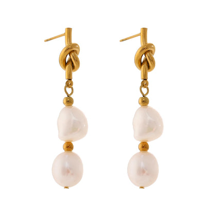 Natural Freshwater Pearl Drop Earrings