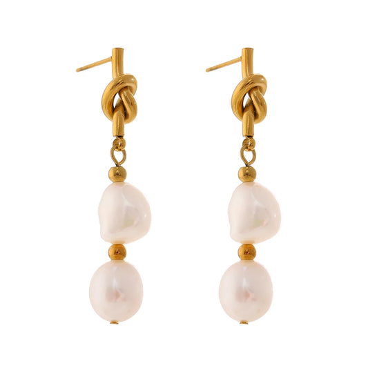 Natural Freshwater Pearl Drop Earrings