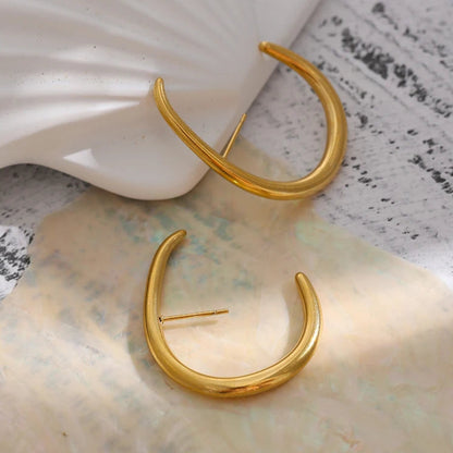 Bold Oversized Gold Stud Earrings