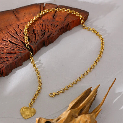 Romantic Heart and Rose Pendant Necklace