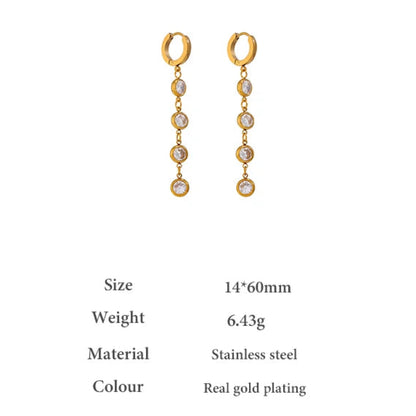Cubic Zirconia Long Drop Earrings