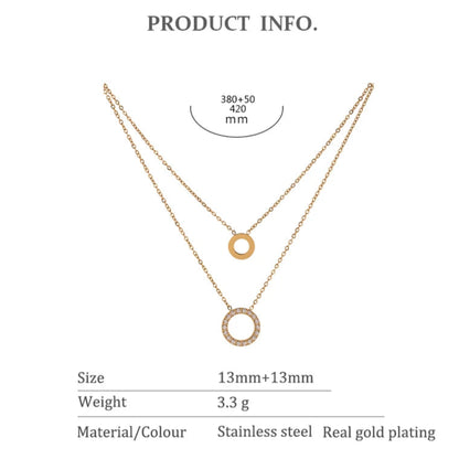 Layered Round Hollow Chain Choker Necklace