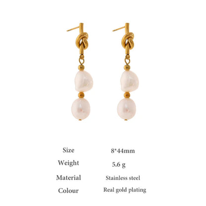 Natural Freshwater Pearl Drop Earrings