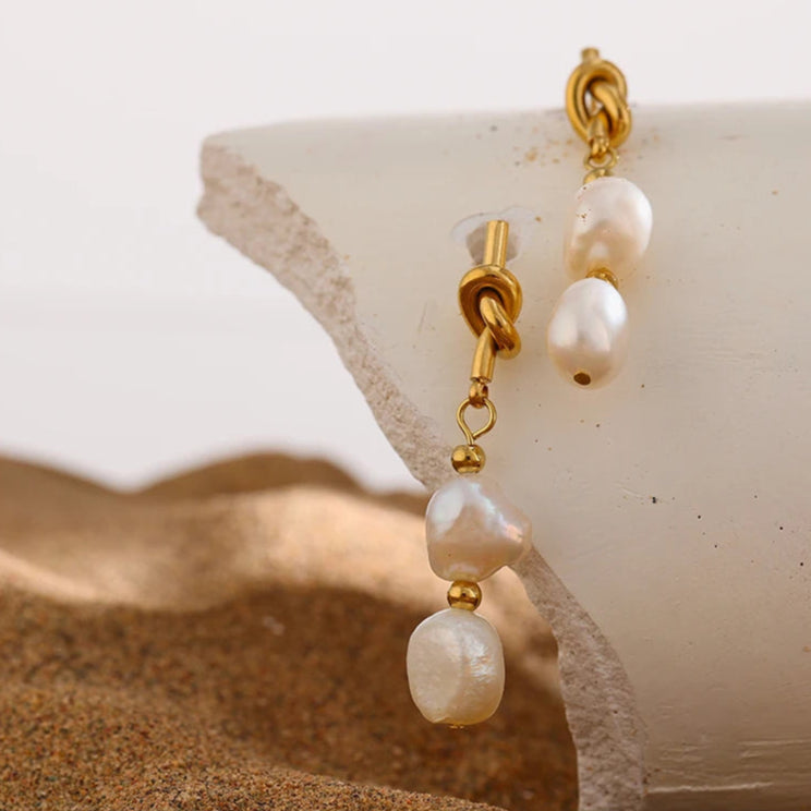 Natural Freshwater Pearl Drop Earrings