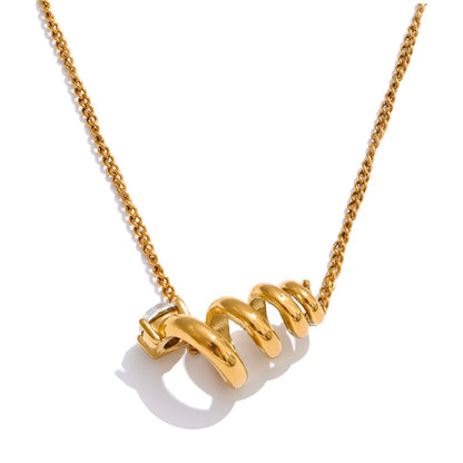 Irregular Geometric Zirconia Pendant Necklace