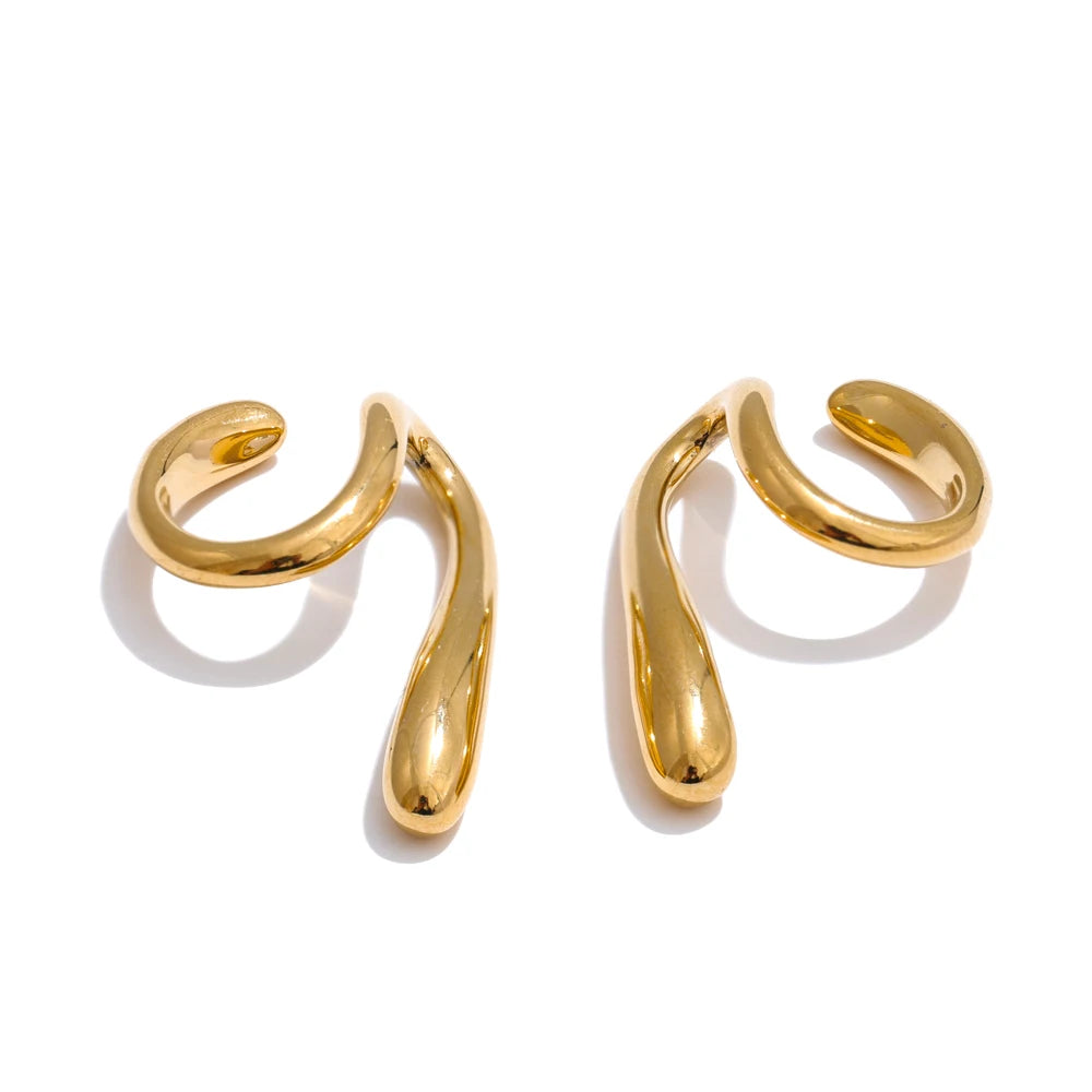 Liquid-inspired ear cuff for non-pierced ears