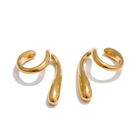 Liquid-inspired ear cuff for non-pierced ears