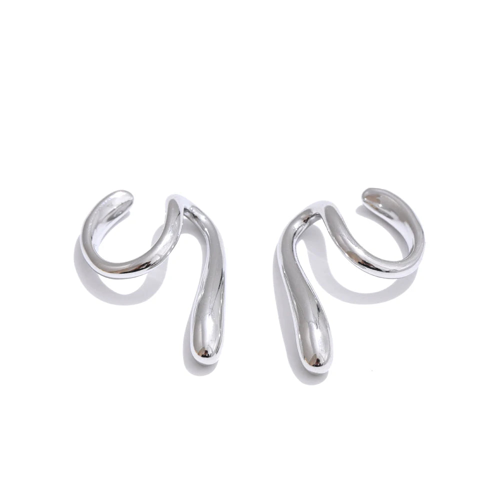 Liquid-inspired ear cuff for non-pierced ears