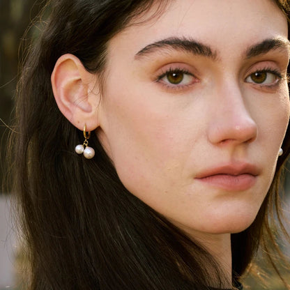 Korean-Style Pearl Drop Earrings