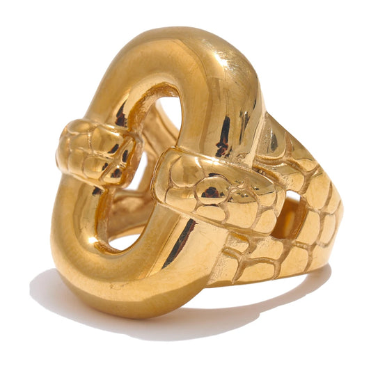 Geometric Hollow Chunky Ring