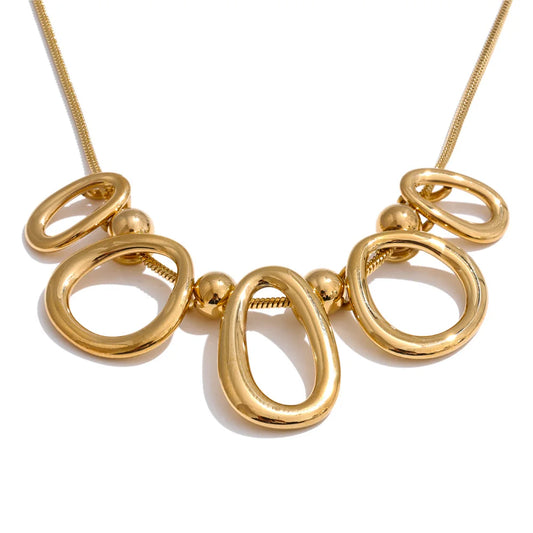 Hollow Oval Pendant Necklace