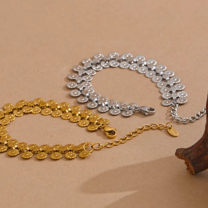 Coin Flower Necklace & Bracelet Set