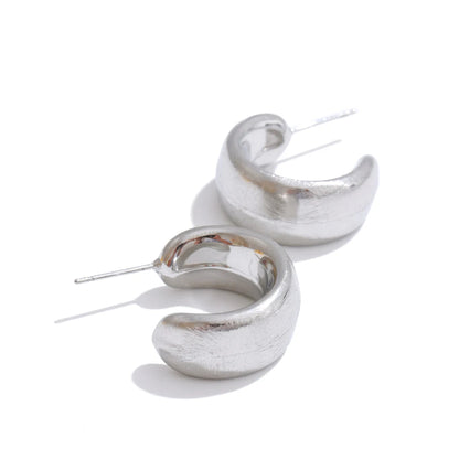Minimalist C-Shape Hoop Earrings