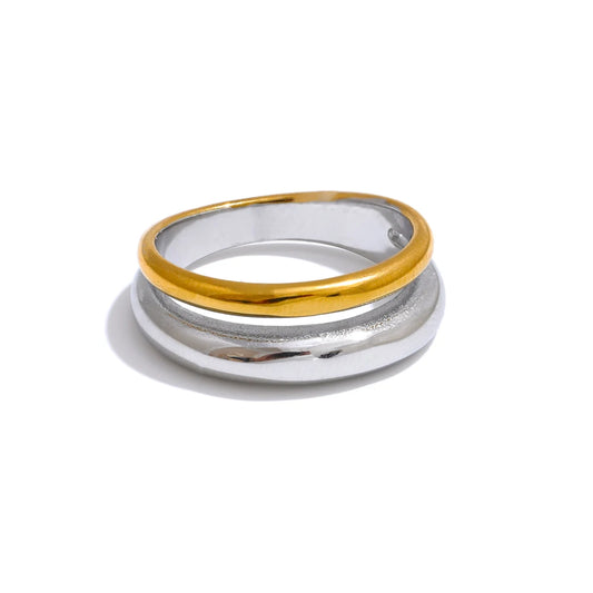 Double Color Geometric Casting Ring