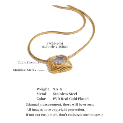 Square Cubic Zirconia Pendant Necklace