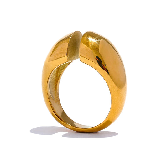 Minimalist Geometric Texture Ring