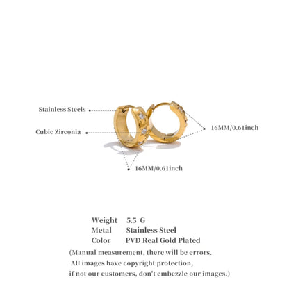 Star Zirconia Hoop Earrings