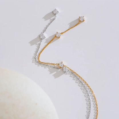 Long Drop Necklace with Cubic Zirconia