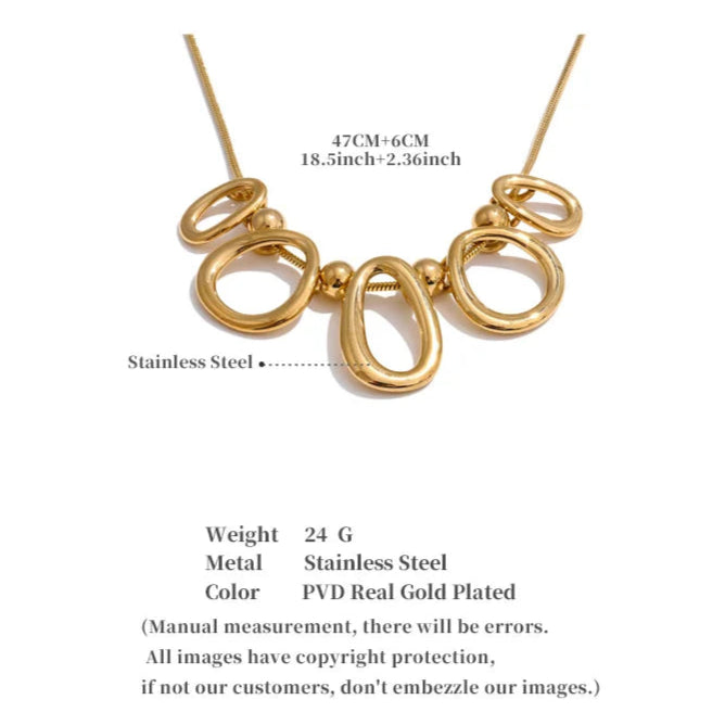 Hollow Oval Pendant Necklace