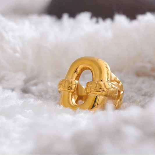 Geometric Hollow Chunky Ring
