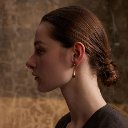Polished Water Drop Statement Earrings