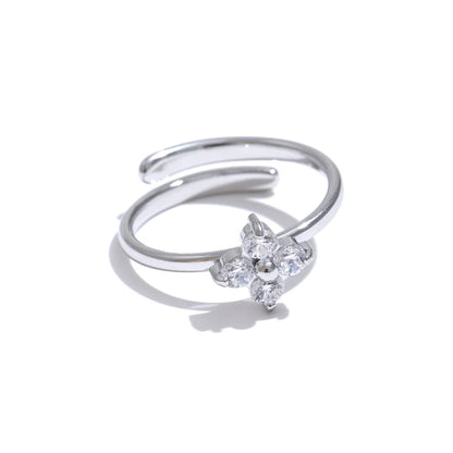 Flower Ring with Cubic Zirconia
