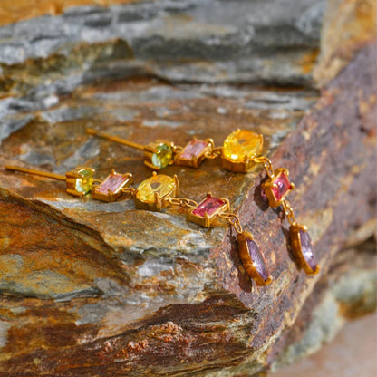 Colorful Cubic Zirconia Drop Earrings