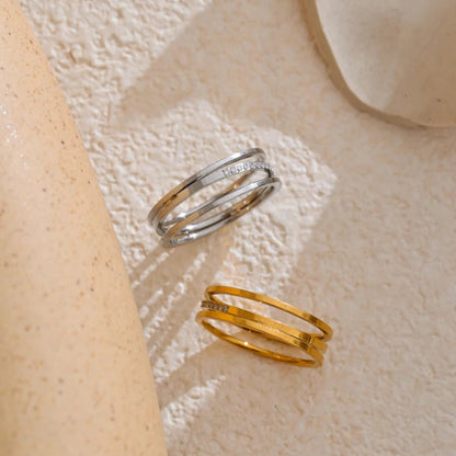 Elegant Stainless Steel Ring with Cubic Zirconia