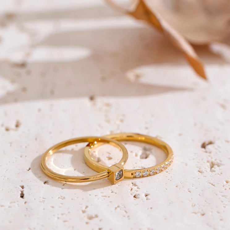 Delicate Stackable Cubic Zirconia Ring Set