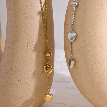 Long Heart Pendant Necklace