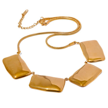 Geometric Square Pendant Collar Necklace