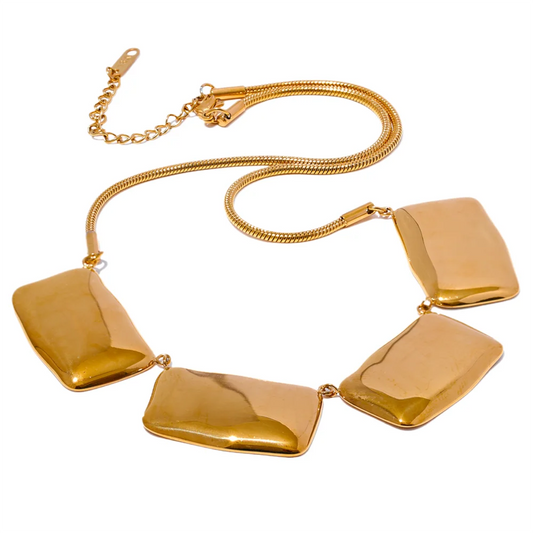Geometric Square Pendant Collar Necklace