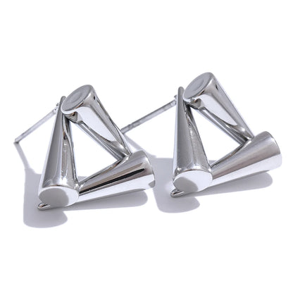 Geometric Triangle Stud Earrings