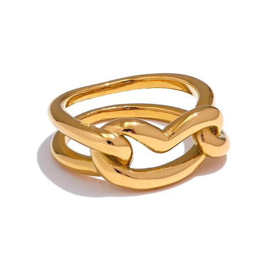 Layered Geometric Heart Ring
